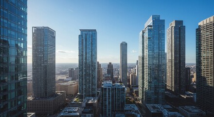  テレビ会議 背景用オフィス外観 都市 高層ビル cityscape video conferencing backgroun