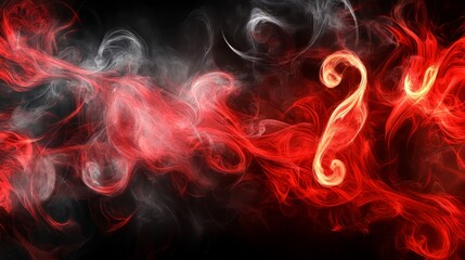 Canvas Print - abstract red smoke on black background