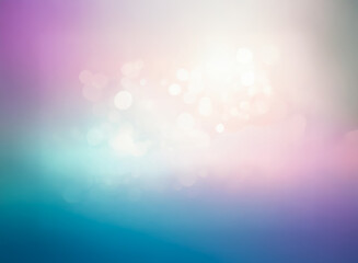 Aufkleber - Soft pastel gradient background with bokeh lights. Blurry, dreamy, and delicate with shades of purple, pink, teal, and white. Calm and peaceful.