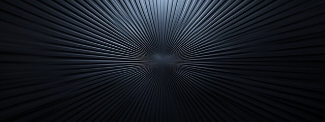 Wall Mural - abstract minimalist composition with radial lines emanating from the center on black background. fea
