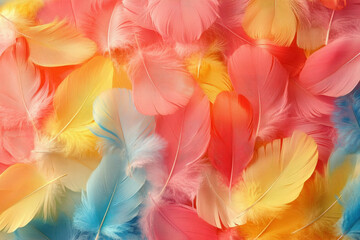 Canvas Print - Colorful Feather Background