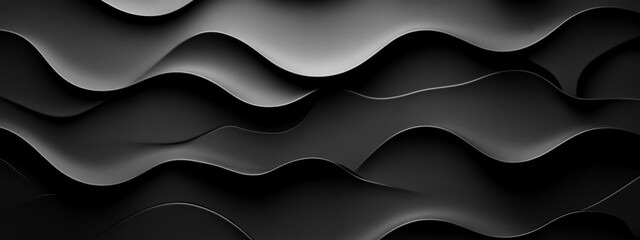 Wall Mural - repeated shapes on a black background, minimalist design banner template with white space for text. 