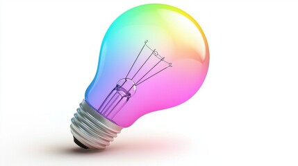 Wall Mural - colourful silhouette idea silhouette of a light bulb filled with bright gradient colors, symbolizing