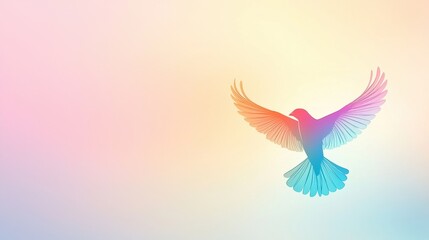 Wall Mural - colourful silhouette animal creative silhouette of a bird in flight, featuring vibrant colors, repre