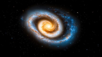 Wall Mural - Stunning spiral galaxy outer space digital art cosmic environment vast viewpoint astronomical concept