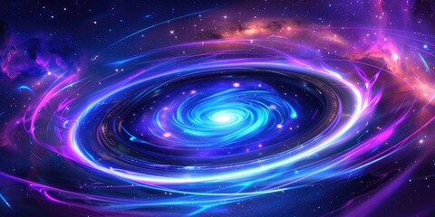 Wall Mural - Galactic spiral action outer space digital art cosmic environment celestial viewpoint universe concept