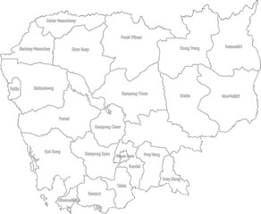 Naklejka na meble Outline and Detailed Map of Cambodia 