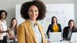 © kokoson6 - confident female leader guides diverse team in brainstorming session