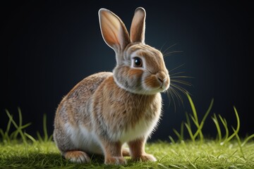 Wall Mural - there is a rabbit that is sitting in the grass