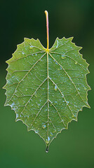 Wall Mural - Dewy leaf, nature, green background, botany