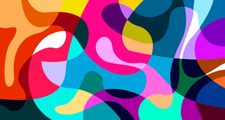 Wall Mural - Vector colorful abstract psychedelic liquid and fluid background pattern	
