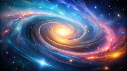 Wall Mural - swirling galaxy background with a mix of spiral and elliptical shapes, spiral galaxies, galactic mor