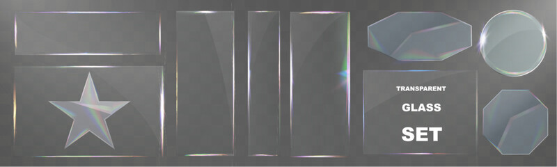 Wall Mural - transparent glass elements with light reflections, transparency effects, and realistic details for m