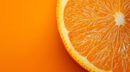 Wall Mural - Close up of a vibrant and juicy orange slice