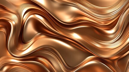 Poster - Abstract Golden Waves: A Luxurious Bronze Swirl