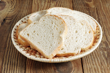 Wall Mural - Bread in wicker plate