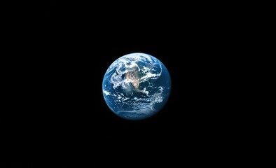 Wall Mural - earth from space, isolated planet, black background, view of earth