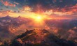 © afterfast - Majestic mountaintop sunset panorama