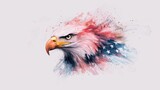 Majestic Bald Eagle Patriotic with American Flag Accents