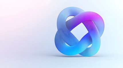 Wall Mural - Abstract knot of interconnected tubes with gradient color scheme