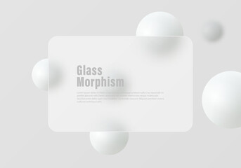 Wall Mural - abstract minimalistic background for glass morphism style presentation slide. transparent material o