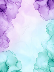 Wall Mural - Elegant purple and green abstract watercolor fluid art for backgrounds or displays