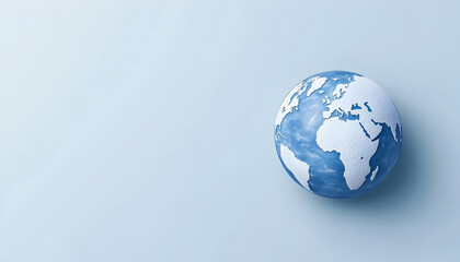 globe representing earth on blue background for global business or travel themes