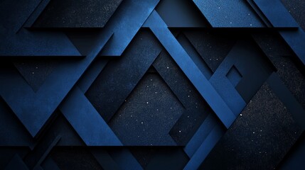 Wall Mural - Abstract minimalist wallpaper with zigzag lines and squares on Blue background. Featuring white space in the center for text, ideal for design templates and modern banners.