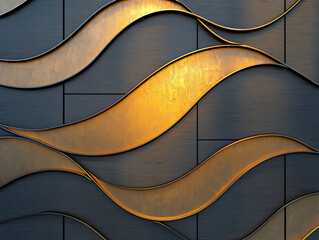 Wall Mural -  textured aluminum with fine designs