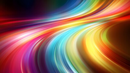Wall Mural - vibrant colorful abstract lines flowing across dark background create depth
