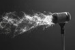 © ChaoticMind - Sound waves and particles emerge from a microphone against a dark background