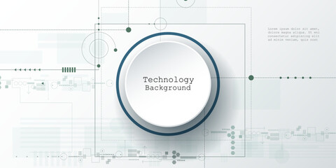 Wall Mural - Vector Abstract circuit board, Illustration high tech computer, engineering, science and information technology on white color background. Hi-tech digital technology and futuristic concept