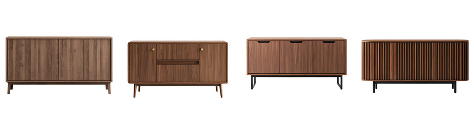 assortment of stylish and functional wooden furniture pieces including cabinets sideboards dressers 