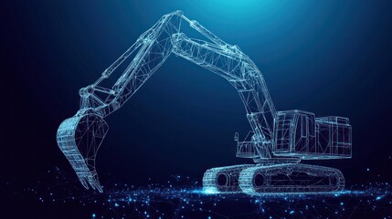 Poster - Digital Excavator: A Wireframe Representation of Heavy Machinery