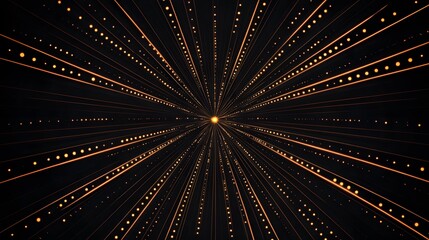 Wall Mural - abstract perspective of radiating lines and glowing points