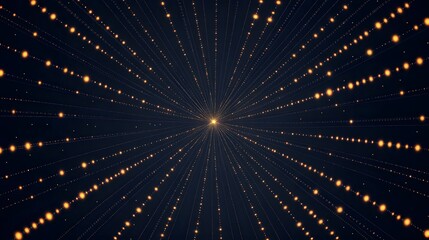 Wall Mural - concentric glowing light strings converge towards a bright center