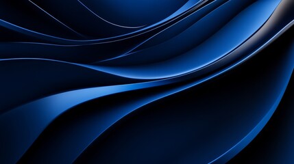 dynamic blue curves and lines on a dark background. geometric design for banner template with white 