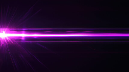 Wall Mural - vibrant purple light effect running in a straight line in a dark background