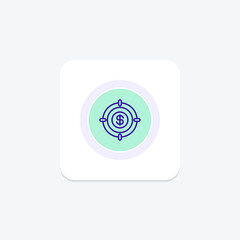 Target Money color circle icon, vector, pixel perfect, illustrator file