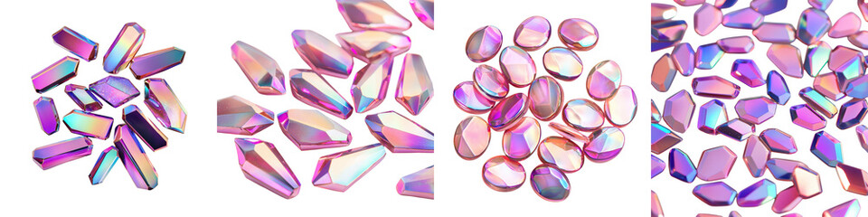 Wall Mural - captivating close up view of colorful crystalline mineral formations refracting light in an eye catc