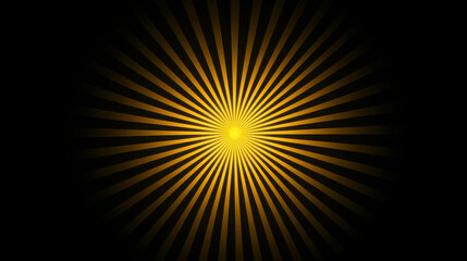Wall Mural - radiant yellow light beams radiating outward from center in dark background