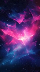 Wall Mural - Abstract cosmic artwork showcases pink and blue nebulae patterns