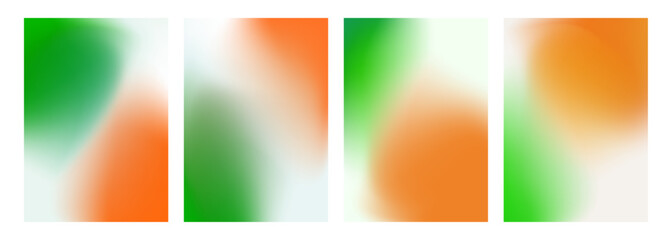 Aufkleber - Set of blurred backgrounds. National flag of Ireland color gradients. Defocused color templates for Patrick's Day holiday greetings and invitations. Vector illustration.