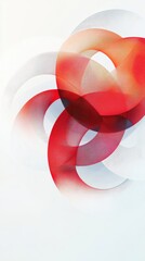 Wall Mural - abstract overlapping circles of red and white mesh texture