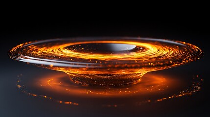 Wall Mural - a mesmerizing display of swirling orange liquid in a glass dish against a dark background