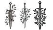 © movinglines.studio - Swords Wrapped in Vines Depicting Nature, Strength, and Growth