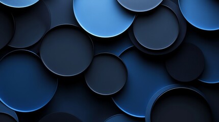 Wall Mural - minimalist blue background with overlapping circles for design, banner template. white space in the 