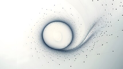 Wall Mural - abstract artistic rendering showcasing swirling particles around a sphere