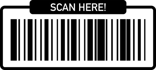 Barcode scan icon black color