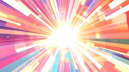 Wall Mural - abstract colorful light streaks converging to form a central brightness